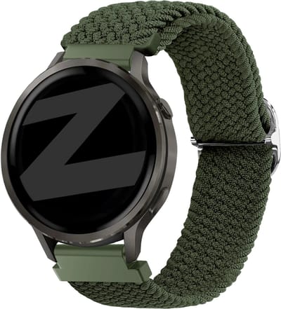 Bandz gevlochten nylon bandje (18mm) - Geschikt voor Garmin Vivoactive 4s / Vivomove 3s / Venu 2s / Venu 3s / Forerunner 255s / Forerunner 265s / Venu 4 - 41mm - Groen