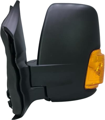 BILMAX Linker Buitenspiegel Vervanging voor Ford Transit V363 2014–2022, Korte Spiegelarm, Elektrisch Verstelbaar, Verwarmd, Met Richtingaanwijzer, Zwart, 6-Pins (Bestuurderszijde)