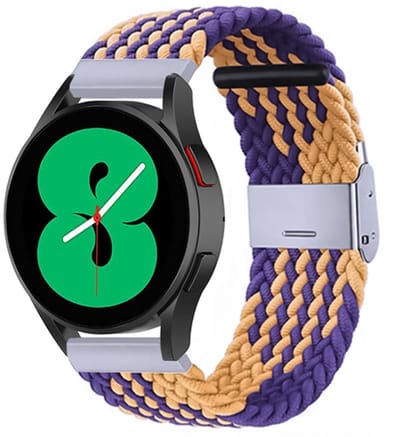 By Qubix - geschikt voor Huawei Watch GT 6 / GT 7 - 41mm - Braided nylon bandje - Oker / paars