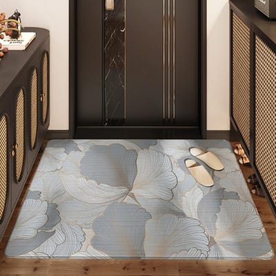 Tapis de sol résistant à l'usure de luxe léger à fleurs nordiques pour porte d'entrée, velours Keny pour la maison, grattage du sable, dépoussiérage, paillasson, tapis pour porte d'entrée 100*100cm