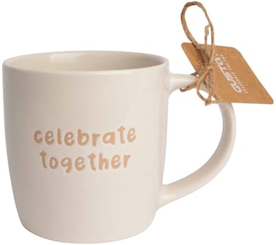Gusta - Mok CELEBATE TOGETHER - 250 ml - Keramiek - Offwhite
