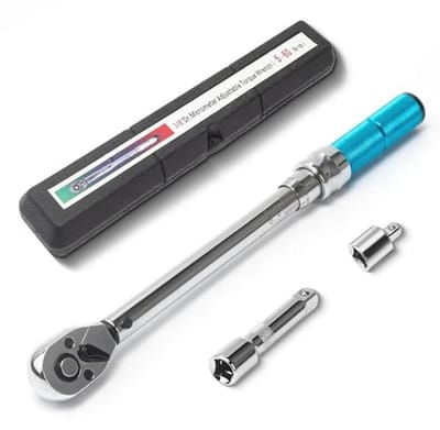 Verstelbare Momentsleutel 3/8" - 1/4" Adapter van 5-60NM met Verlenging en Foutnauwkeurigheid ±4%