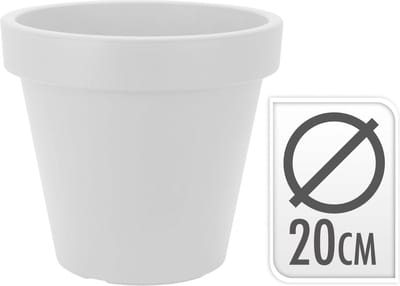 3 X Bloempot EK rond 20 cm Wit