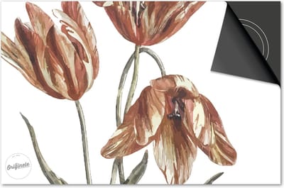 Inductie beschermer 60x60 - afdekplaat inductie mat - Dietrix Kookplaat beschermer - Exclusief - Botanical - Wilde Tulp