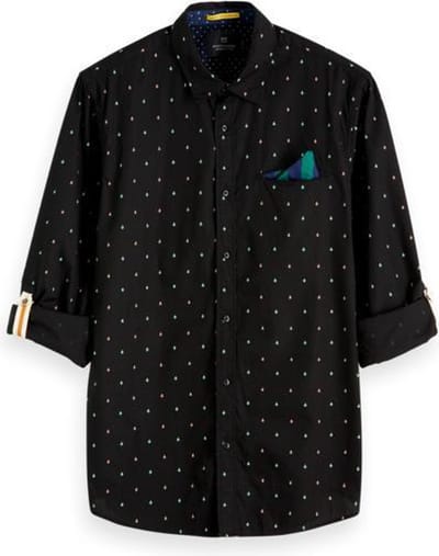 Scotch & Soda Overhemd Regular Fit Print Zwart (152183 - 0221)
