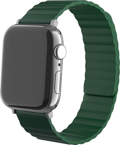 Strap-it Magnetisch sportbandje - Geschikt voor Apple Watch bandje - Series 1/2/3/4/5/6/7/8/9/10/11/SE/SE2/SE3 - Groen - Siliconen bandje sport met magneet - iWatch bandje maat: 38 / 40 / 41 / 42mm