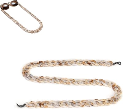 Stijlvolle en Eenvoudige Acryl Oogglazen Kettingen, Zonnebril Lanyard en Kleurige Glas Sieraden voor Zonnebrillen en Oogbescherming (Bruin, Geel)