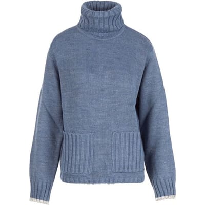 River Woods Roll Neck Swt Ls Back Detail Blue Maat: XXL | Truien Outlet | Dames | Blauw