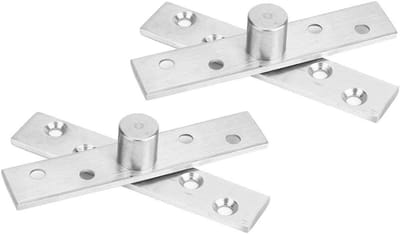 2-Pack 360 Graden Draaideuren Scharnieren, Roestvrijstalen Swivel Scharnieren voor Deuren en Kasten - 95x19mm Centrale Pivot Fittingen