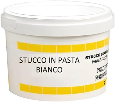 Witte sierpot voor professionele pasta, gebruiksklaar, ideaal voor hout en muur, snelle droging en sterke hechting (1 kg)