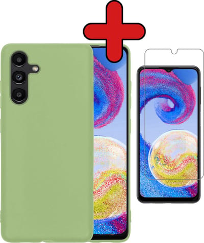 Hoesje - Met Screenprotector - Geschikt voor Samsung Galaxy A04s - Sterk & Shockproof - Telefoon Hoes - Back Cover - Siliconen Case - Telefoonhoes - Groen