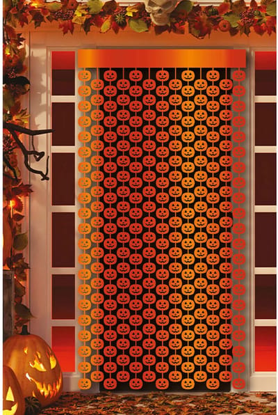 Fiestas Guirca - Deurgordijn Metallic pumpkins (200 x100 cm) - Halloween - Halloween Decoratie - Halloween Versiering