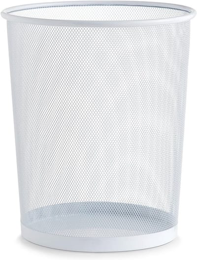 Prullenbak 29.5 x 35 cm Wit - Hoogwaardig Gewoven Staal