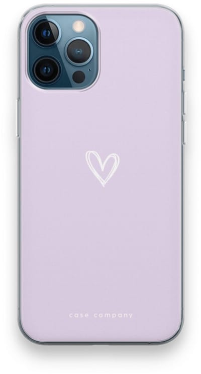 Case Company® - Hoesje geschikt voor iPhone 12 Pro hoesje - Klein hartje paars - Soft Cover Telefoonhoesje - Bescherming aan alle Kanten en Schermrand