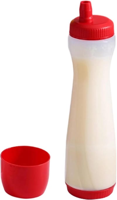 Beslag Dispenser - Knijpfles - Bakken - Anti-druppel mondstuk - 700ml - Rood
