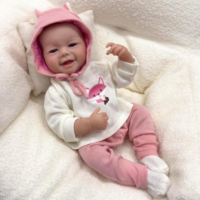 Babypop Meisje - Levensgrote pop Herborenen pop - Kinderspel - Volledig siliconen lichaam - 50 cm - Roze kleding