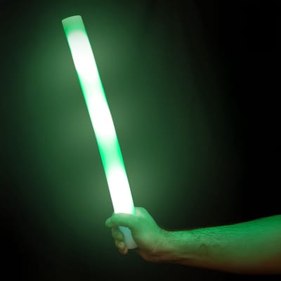 Funny Fashion Lichtstaaf - groen LED licht - 48 cm - Festival partystaaf - schuimstaaf met verlichting