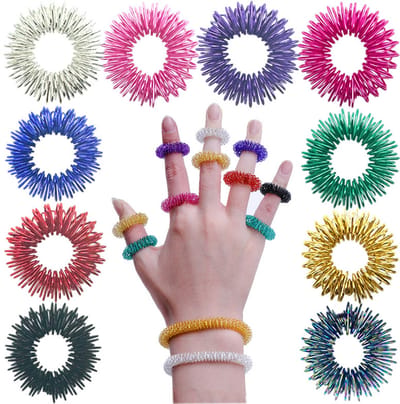 10 stuks - Vingerdecompressie - Vingermassage ring - Vingermassager - Mini veerdecompressie - Vingerontspanning