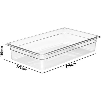 (6 stuks) CAMBRO CAMWEAR® - Polycarbonaat Gastronormbak 1/1 - Helder - Hoogte: 100mm