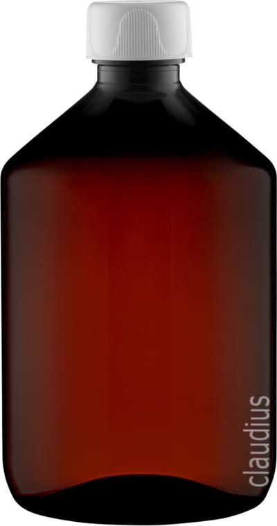 Lege Plastic Fles 500 ml PET Amber bruin - met witte dop - set van 10 stuks - Navulbaar - Leeg