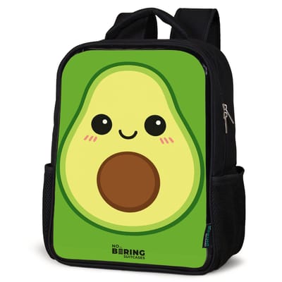 NoBoringSuitcases.com® - Rugzak zwart - Schooltas jongen & meisje - Avocado - Rugtas voor school - Boekentas kind - Schoolrugzak - Kinderrugzak