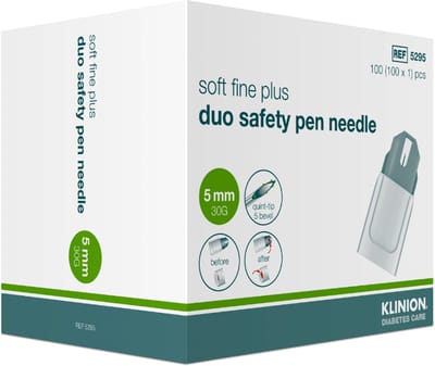 Klinion KDC Soft Fine PLUS veiligheidspennaald 30G 5mm 100 stuks