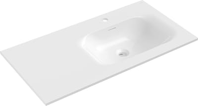 Mexen Vela wastafel ingebouwd in het blad rechts 91 x 46,5 cm, glanzend wit - 25239000P