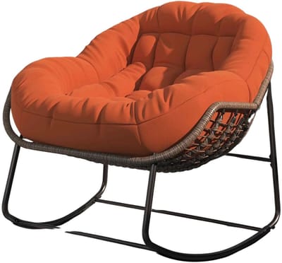 Betaalbare Goederen® Loungestoel - Oranje - loungestoel buiten - lounge stoel - loungestoelen - loungestoel tuin - lounge stoel buiten