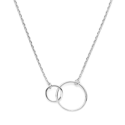 zilver gerhodineerd collier rondjes 41 + 4 cm 1337206