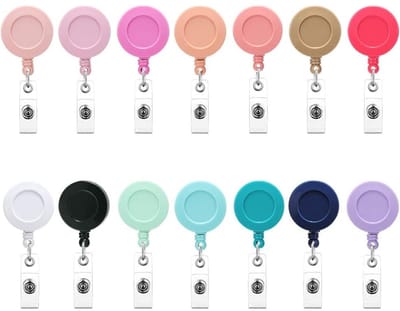 EXCITAT Uittrekbare Badgehouders - Uitrolbare Keycord - Intrekbare Sleutelhangers Sleutelkoord - Clip Trekkoord Kaarthouder - Intrekbare sleutelriem - Afrolmechanisme voor Badges,Sleutelsr - Broekclip ID Pasjeshouder - Lanyard - 14 stuks