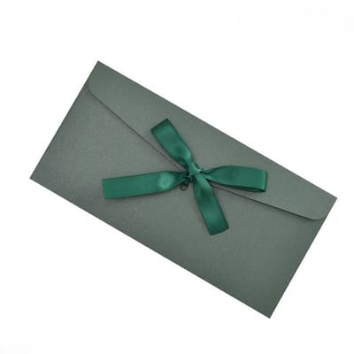 Set van 10 rustieke, kleurrijke enveloppen met elegante zijden strikken – perfect voor trouwuitnodigingen, verjaardagskaarten, feestaankondigingen en knutselprojecten, 22x11 cm, Donkergroen