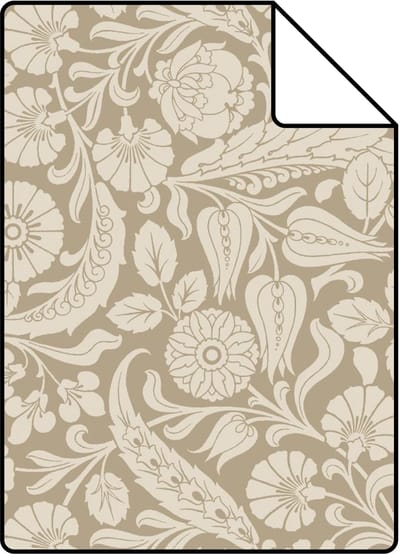 Proefstaal ESTAhome behang bloemmotief donker beige - 26.5 x 21 cm - 139783-S