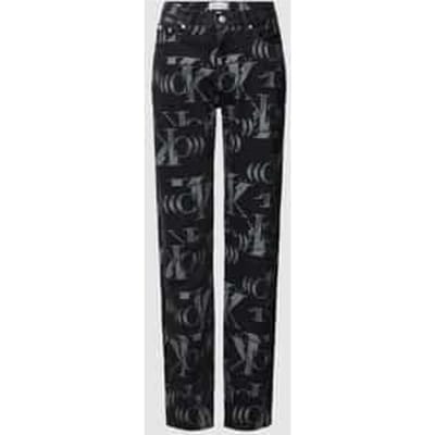 Straight leg jeans met all-over logomotief