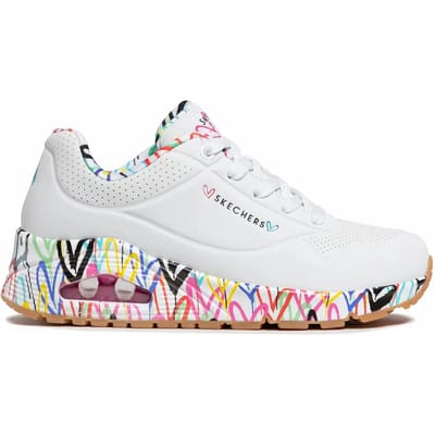 Skechers Uno-Loving Love, witte damessneakers 36 wit