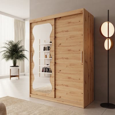 Meubella - Sentoji - Kledingkast - Eikenpatroon - 150x62x200 cm
