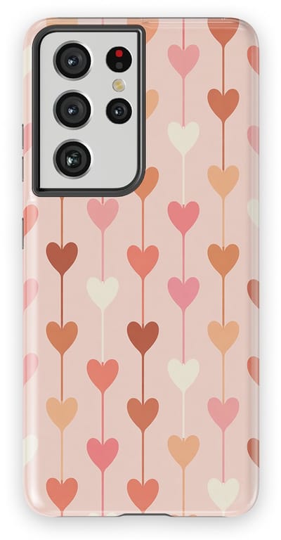 Tough Hoesje met Hartjes Samsung Galaxy S21 Ultra | Little Love Tough Case Geschikt voor Mag | Hartjes Print Backcover Samsung Galaxy S21 Ultra Falling Hearts