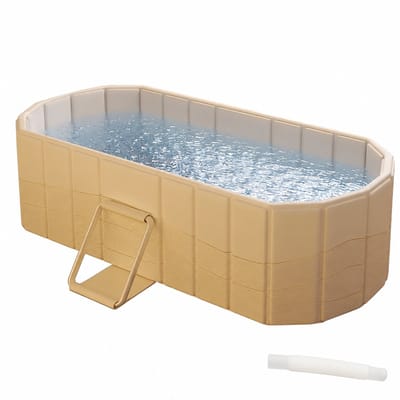 Sello! opvouwbaar ligbad – warm/koud water – ijsbad – draagbaar – lichtgewicht – pvc – royaal formaat – 150 x 55 x 50 cm