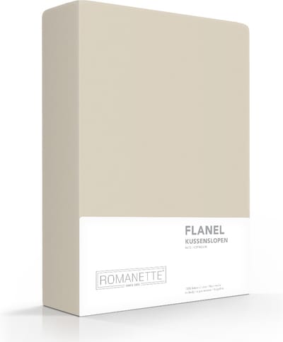 Romanette - Flanel - Kussenslopen - Set van 2 - 60x70 cm - Zand