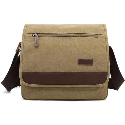 Heren Canvas Schoudertas Trend Effen Kleur Casual Tas Eenvoudige Heren Crossbody Tas
