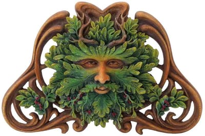 Veronese Design - Groene Man WINTER (mini) Wandornament - (bxhxd) ca. 14cm x 10cm x 0,5cm