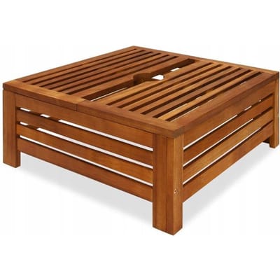 Casaria Parasol voet tafel, tuintafel, bijzettafel, parasol voet afdekking, Acaciahout 62x62x26cm