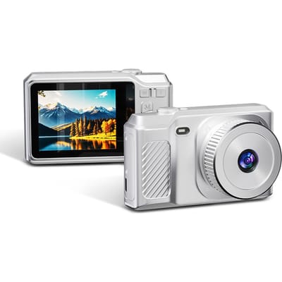 1080P Digitale Camera 56MP Draagbare Digitale Videocamera 2.8 Inch IPS Scherm 8x Zoom Handmatig Scherpstellen zilver
