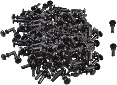 200x Zwarte Nylon Push Clips Klinknagels voor Diverse Bevestigingen