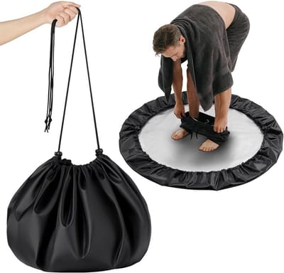 Verschoningsmat Strandtas - Aankleedmat Opbergtas - Wetsuit Wisselen - Waterdicht PVC-coating - 110 cm diameter - Zwart