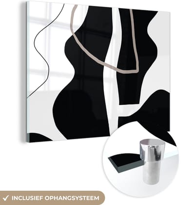 MuchoWow® Glasschilderij 120x90 cm - Schilderij acrylglas - Abstract - Minimalisme - Design - Foto op glas - Schilderijen