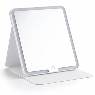 Behave Oplaadbare Make-up Spiegel - LED Verlichting - 3 Lichtstanden - Touch Control - Wit - 23x20 cm