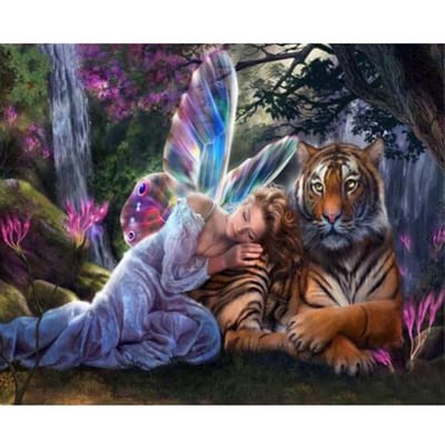 Ange fille photo 5D diamant peinture ange point de croix Religion diamant broderie paysage 20X30CM gray