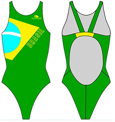 Turbo Brazilian Flag Pro Resist Zwemkleding Groen L Vrouw