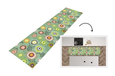 Keukenloper - Loper keuken - Bloem - Design - Hartjes - 200x50 cm - Keukenloper vinyl