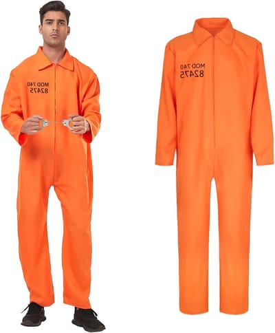 Unisex oranje gevangenis kostuum voor mannen en vrouwen - Halloween outfit voor rolspel en verkleedfeest
